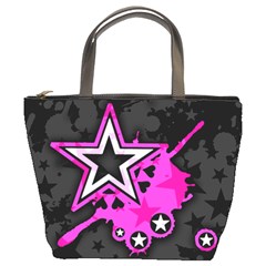 Pink Star Design Bucket Bag from ArtsNow.com Front