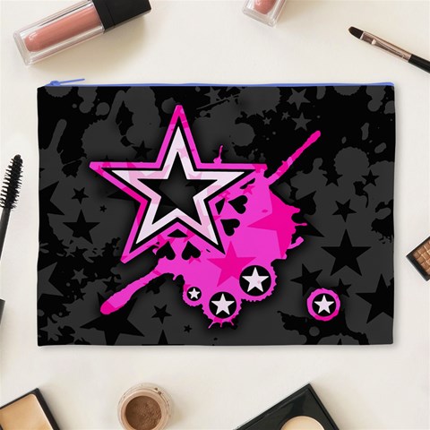 Pink Star Design Cosmetic Bag (XL) from ArtsNow.com Front