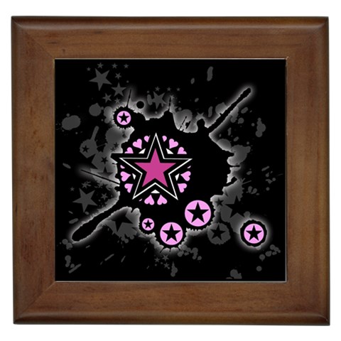 Pink Star Explosion Framed Tile from ArtsNow.com Front