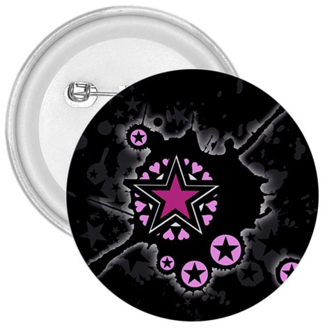 Pink Star Explosion 3  Button from ArtsNow.com Front