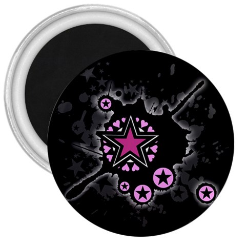 Pink Star Explosion 3  Magnet from ArtsNow.com Front