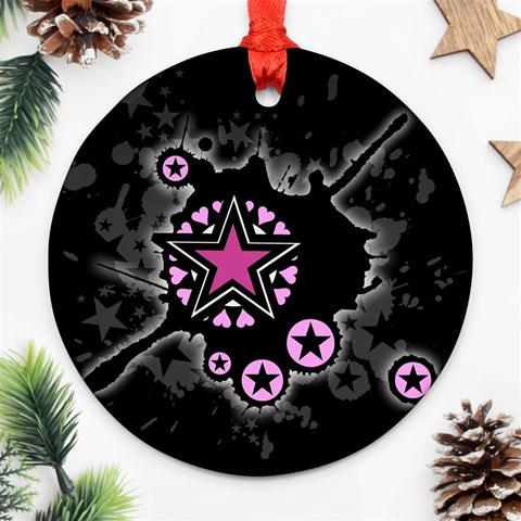 Pink Star Explosion Ornament (Round) from ArtsNow.com Front