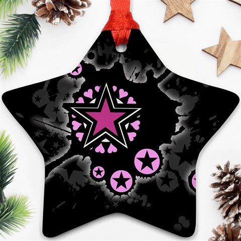 Pink Star Explosion Ornament (Star) from ArtsNow.com Front