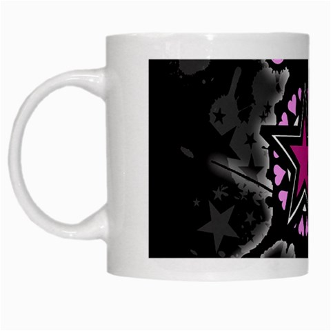 Pink Star Explosion White Mug from ArtsNow.com Left