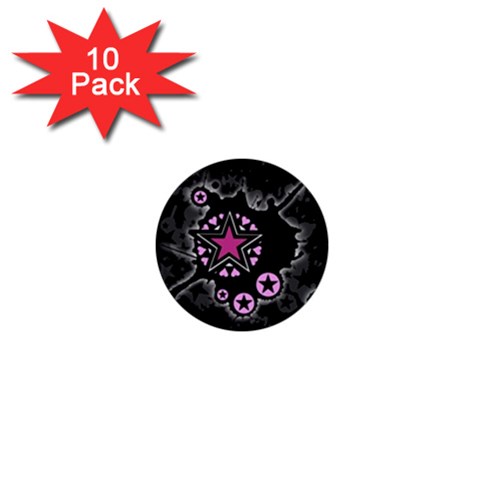 Pink Star Explosion 1  Mini Button (10 pack)  from ArtsNow.com Front