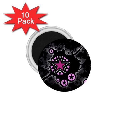 Pink Star Explosion 1.75  Magnet (10 pack)  from ArtsNow.com Front