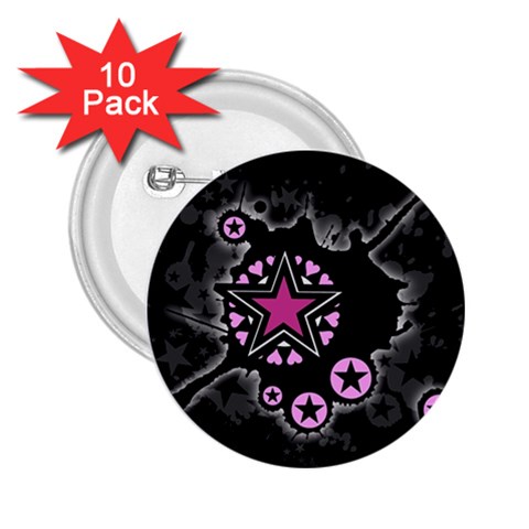 Pink Star Explosion 2.25  Button (10 pack) from ArtsNow.com Front