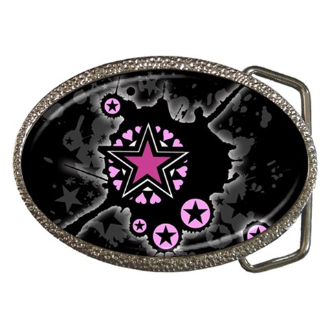 Pink Star Explosion Belt Buckle from ArtsNow.com Front