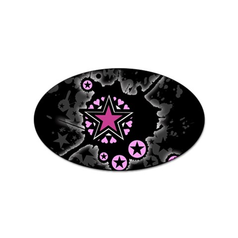 Pink Star Explosion Sticker (Oval) from ArtsNow.com Front