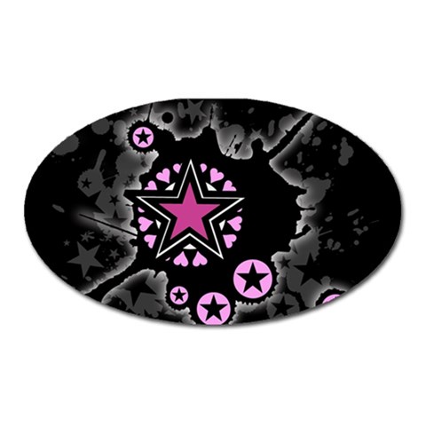 Pink Star Explosion Magnet (Oval) from ArtsNow.com Front