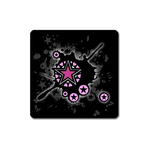 Pink Star Explosion Magnet (Square) from ArtsNow.com Front