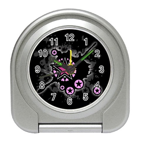 Pink Star Explosion Travel Alarm Clock from ArtsNow.com Front