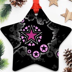 Pink Star Explosion Star Ornament (Two Sides) from ArtsNow.com Front