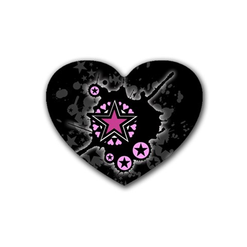 Pink Star Explosion Rubber Coaster (Heart) from ArtsNow.com Front