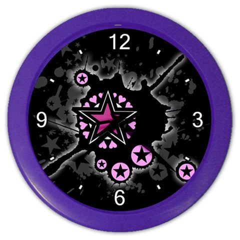 Pink Star Explosion Color Wall Clock from ArtsNow.com Front