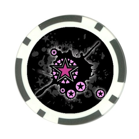 Pink Star Explosion Poker Chip Card Guard from ArtsNow.com Front