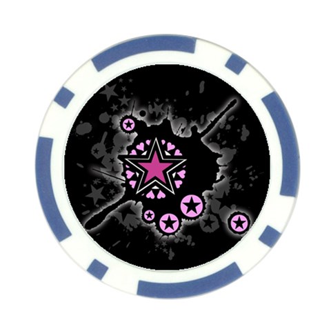 Pink Star Explosion Poker Chip Card Guard from ArtsNow.com Front