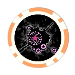 Pink Star Explosion Poker Chip Card Guard from ArtsNow.com Front