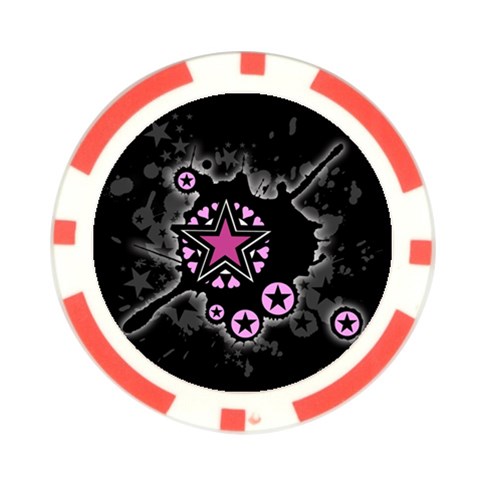 Pink Star Explosion Poker Chip Card Guard (10 pack) from ArtsNow.com Front