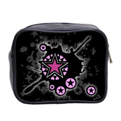 Pink Star Explosion Mini Toiletries Bag (Two Sides) from ArtsNow.com Back