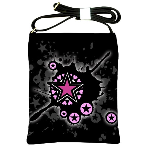 Pink Star Explosion Shoulder Sling Bag from ArtsNow.com Front