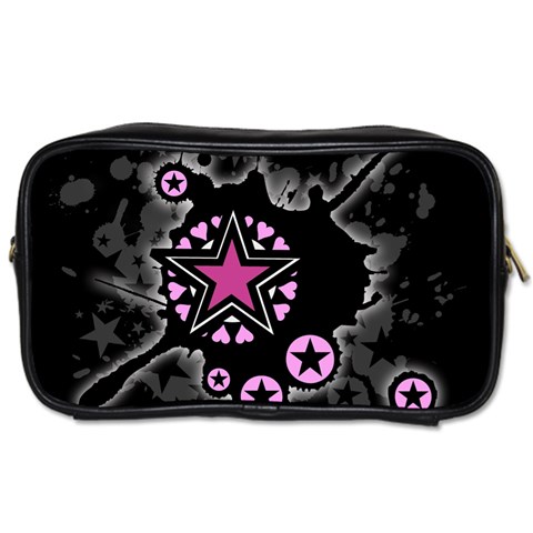 Pink Star Explosion Toiletries Bag (One Side) from ArtsNow.com Front