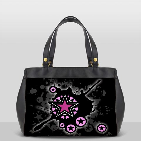 Pink Star Explosion Oversize Office Handbag (One Side) from ArtsNow.com Front