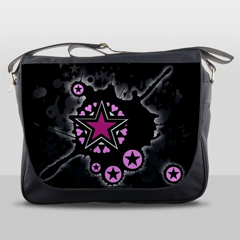 Pink Star Explosion Messenger Bag from ArtsNow.com Front