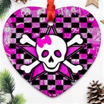 Pink Star Skull Ornament (Heart)