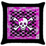 Pink Star Skull Throw Pillow Case (Black)