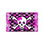 Pink Star Skull Sticker Rectangular (10 pack)