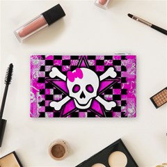 Pink Star Skull Cosmetic Bag (Small) from ArtsNow.com Back