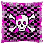 Pink Star Skull Large Cushion Case (One Side)