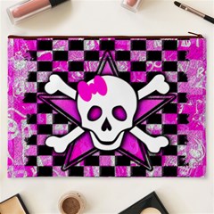 Pink Star Skull Cosmetic Bag (XXXL) from ArtsNow.com Back