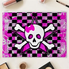 Pink Star Skull Cosmetic Bag (XXXL) from ArtsNow.com Back