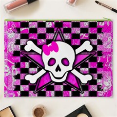 Pink Star Skull Cosmetic Bag (XXXL) from ArtsNow.com Back