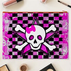 Pink Star Skull Cosmetic Bag (XXXL) from ArtsNow.com Back