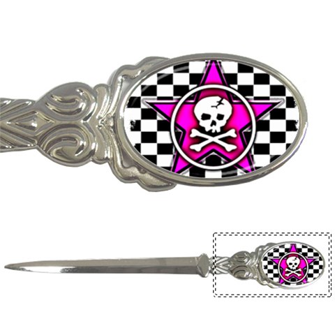 Pink Star Skull Checker Letter Opener from ArtsNow.com Front