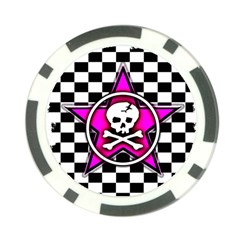 Pink Star Skull Checker Poker Chip Card Guard from ArtsNow.com Front