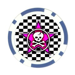 Pink Star Skull Checker Poker Chip Card Guard from ArtsNow.com Front