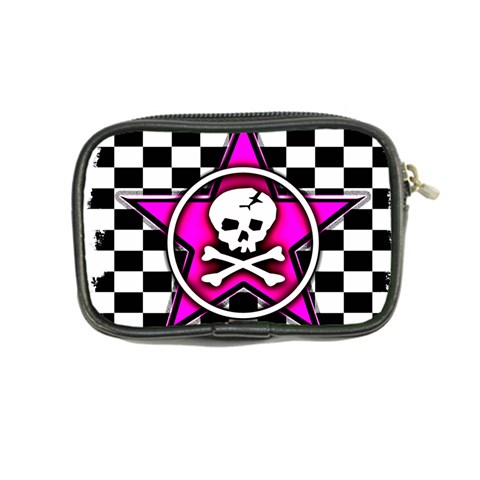 Pink Star Skull Checker Coin Purse from ArtsNow.com Back