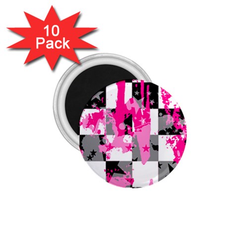 Pink Star Splatter 1.75  Magnet (10 pack)  from ArtsNow.com Front