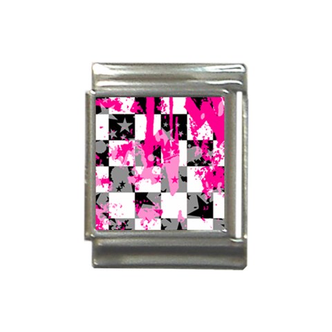 Pink Star Splatter Italian Charm (13mm) from ArtsNow.com Front