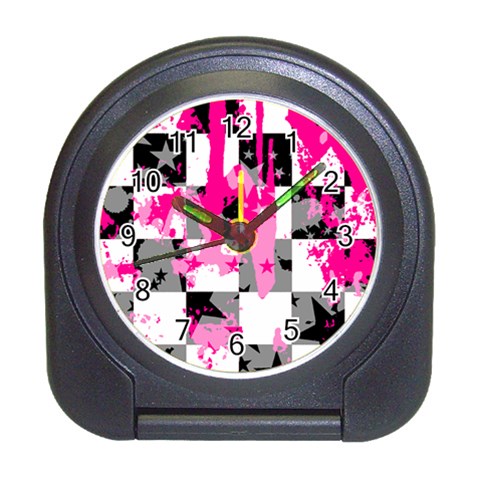 Pink Star Splatter Travel Alarm Clock from ArtsNow.com Front