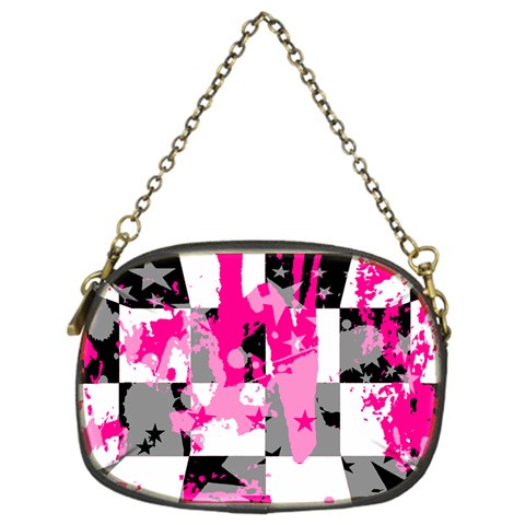 Pink Star Splatter Chain Purse (One Side) from ArtsNow.com Front