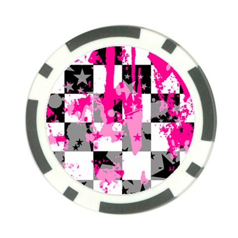 Pink Star Splatter Poker Chip Card Guard (10 pack) from ArtsNow.com Back