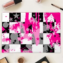 Pink Star Splatter Cosmetic Bag (XXL) from ArtsNow.com Back