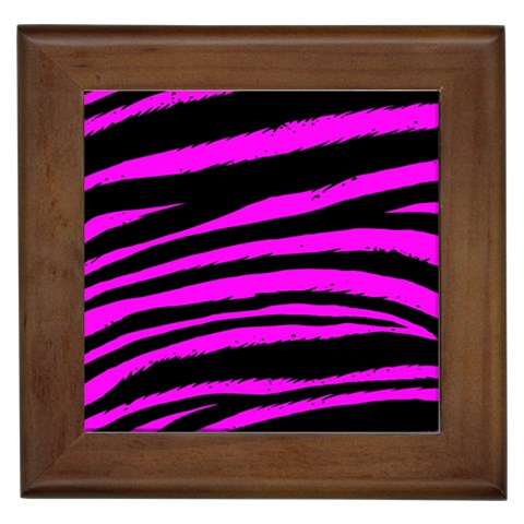 Pink Zebra Framed Tile from ArtsNow.com Front