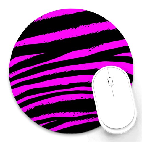 Pink Zebra Round Mousepad from ArtsNow.com Front