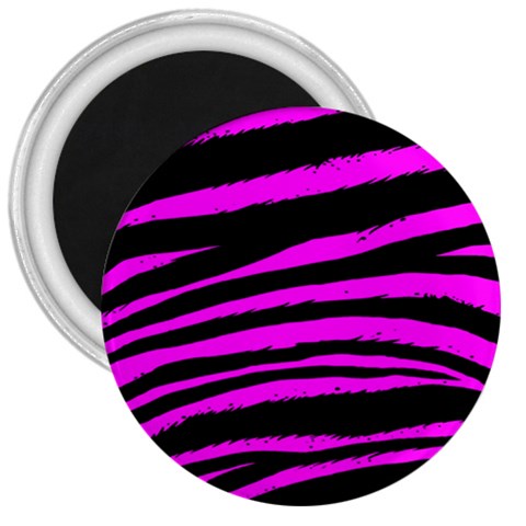 Pink Zebra 3  Magnet from ArtsNow.com Front